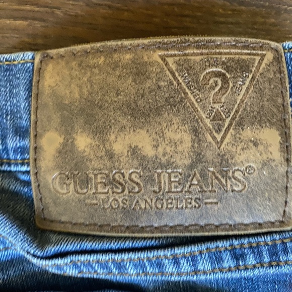 Guess Men’s 32x32 Straight Leg Distressed Blue Denim Jeans - Picture 5 of 8